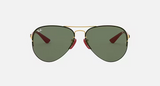 Lentes De Sol Rb Aviador Rb3460m Scuderia Ferrari Dorado Verde