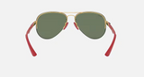 Lentes De Sol Rb Aviador Rb3460m Scuderia Ferrari Dorado Verde