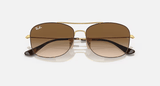 Lentes De Sol Rb3799n Dorado Café Degradado